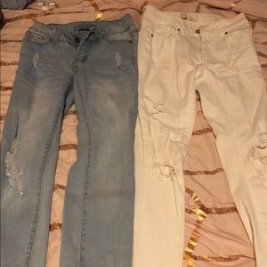 Two ripped jeans for the price of one( size 0)